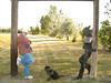 Allen > Allen borrows Scruffy's bandana to look like a cowboy at the super Roughrider RV Park, Minot, ND. 8/9-8/11. KB