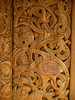 Allen > decorative carved panel inside the church. AC